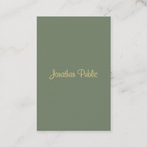 Handwriting Script Name Professional Luxurious Business Card