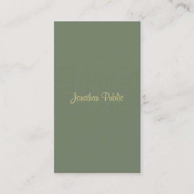 Handwriting Script Name Template Modern Elegant Business Card (Front)