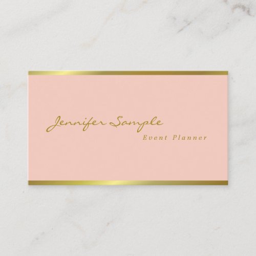 Handwriting Script Pink Gold Modern Elegant Salon Business Card