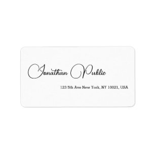 Handwriting Script Template Elegant Address Label