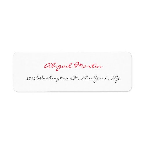 Handwriting Script Unique White Professional Label