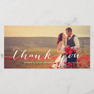 Handwriting Script | Wedding Thank You Photo Card
