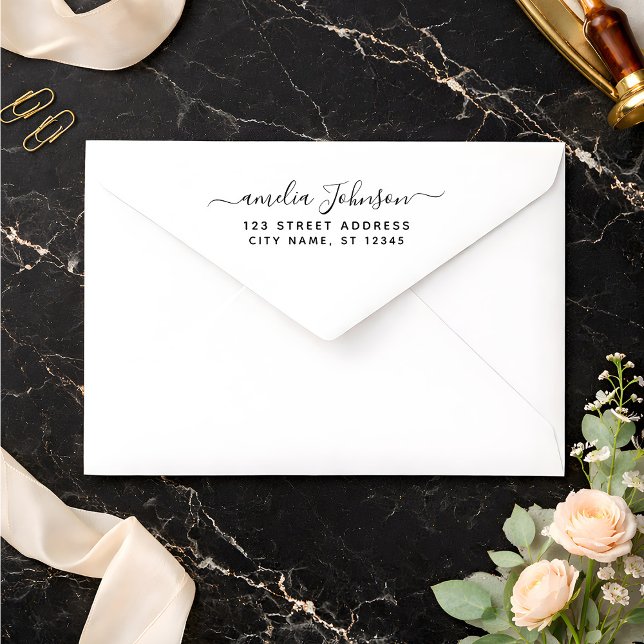 Handwriting Style Personalized Name & Address      Self-inking Stamp (Creator Uploaded)