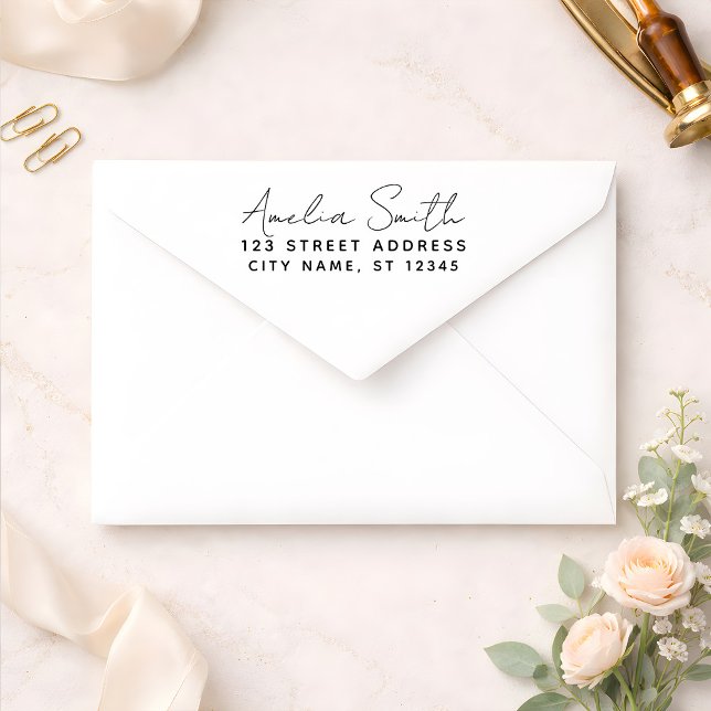 Handwriting Style Personalized Name & Address      Self-inking Stamp (Creator Uploaded)