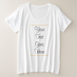 Handwriting Text Hand Script Custom Template Women Plus Size T-Shirt