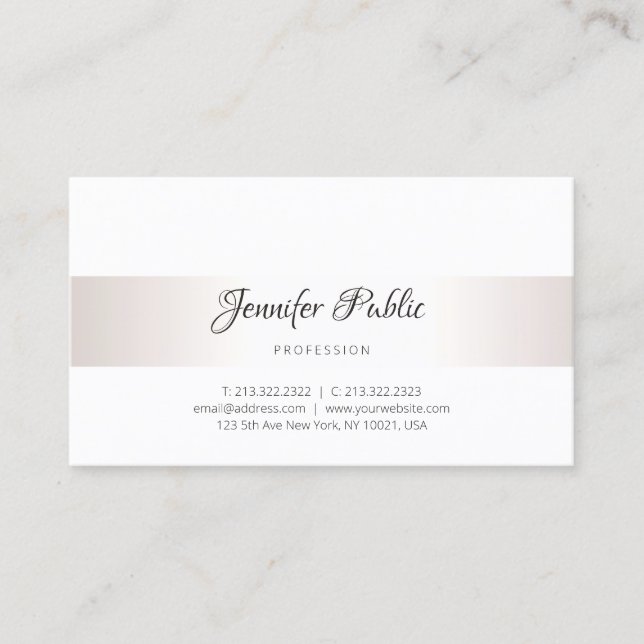 Handwriting Text Modern Elegant Simple Template Business Card (Front)