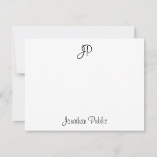 Handwriting Text Monogram Classic Template Black