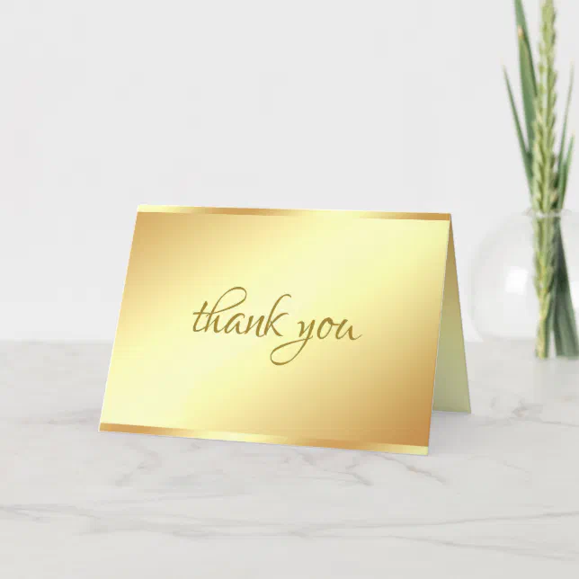 Handwriting Thank You Text Elegant Gold Template | Zazzle