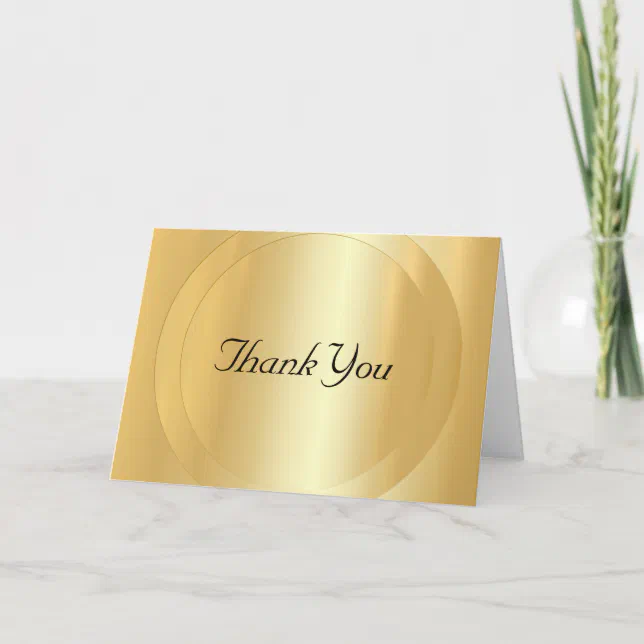 Handwriting Thank You Text Glamour Gold Template | Zazzle