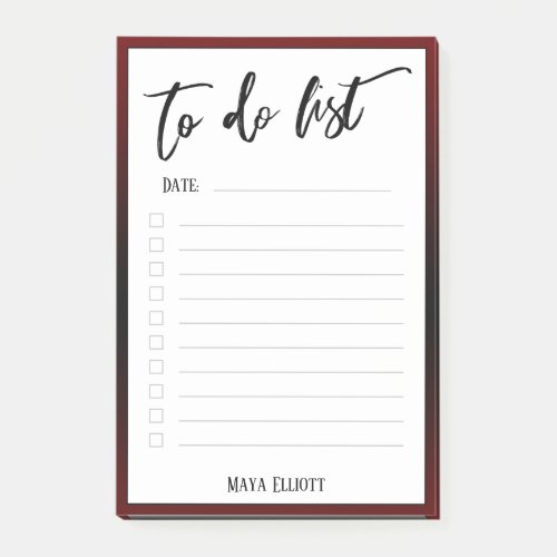Handwriting To Do List Lined Burgundy Ombre Border Post_it Notes