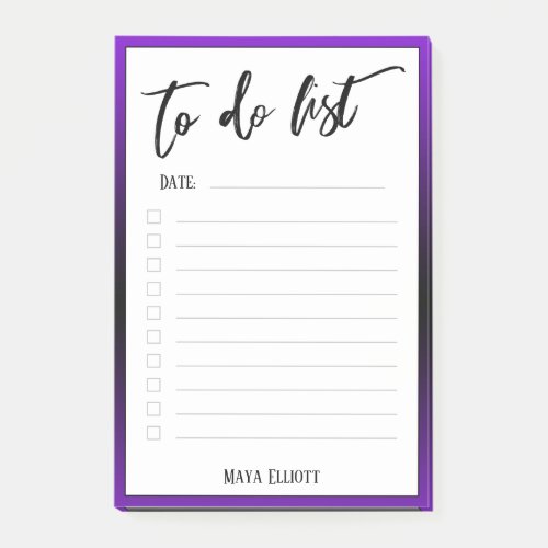 Handwriting To Do List Lined Purple Ombre Border Post_it Notes