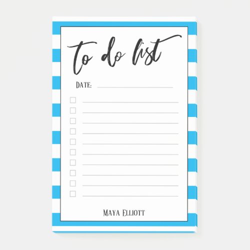 Handwriting To Do List Sky Blue Stripes Lined Post_it Notes