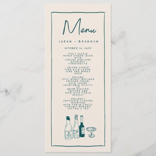 Handwriting Typography Retro Wedding Menu