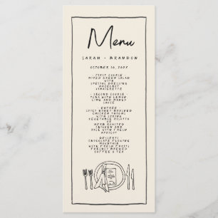 Handwriting Typography Retro Wedding Menu