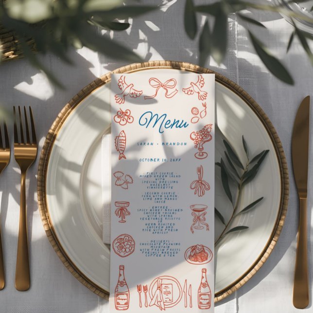 Handwriting Typography Retro Wedding Menu (Creator Uploaded)