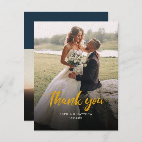  Handwriting Wedding Day Photo Thank You Note Card