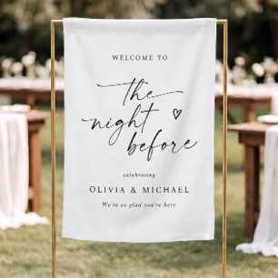 Handwriting Wedding Rehearsal Fabric Welcome Sign