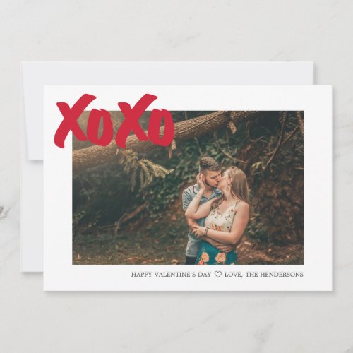 Handwriting XOXO Photo Valentines Holiday Card