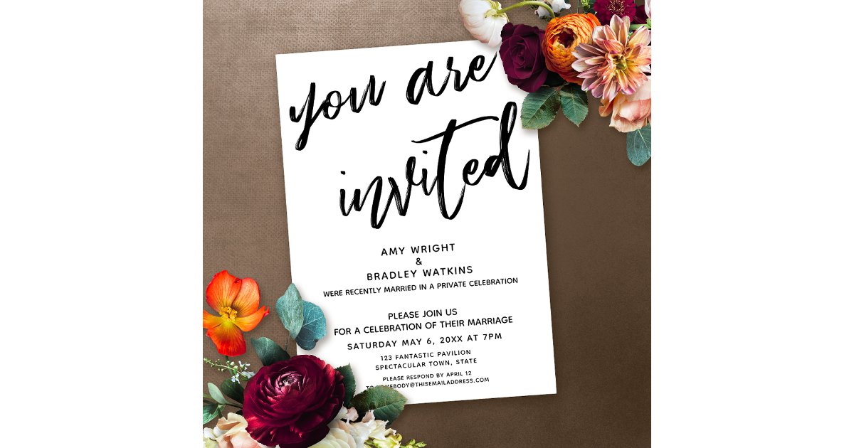 Handwriting You Are Invited Post-Wedding Reception Invitation | Zazzle