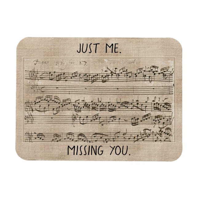 Handwritten 1700s Music Composition Fugue Bach Magnet (Horizontal)