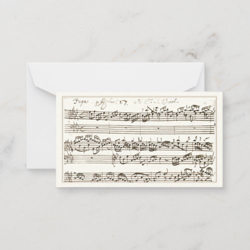 Handwritten 1700s Music Composition Fugue Bach Note Card