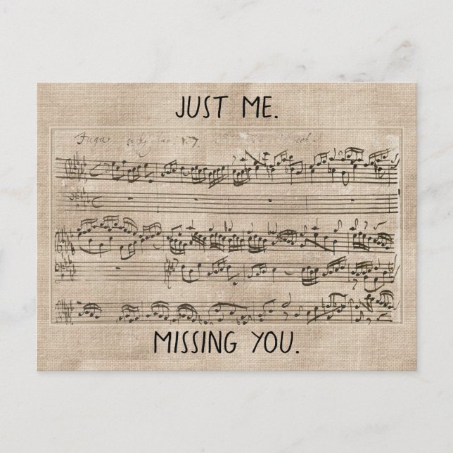 Handwritten 1700s Music Composition Fugue Bach  Postcard (Front)