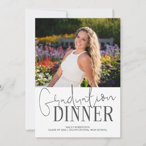 Handwritten 2023 Photo Graduation Dinner Invitation