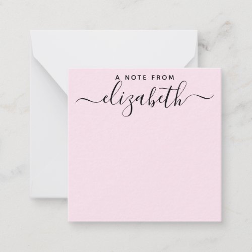 Handwritten A Note From Script Name Blush Pink