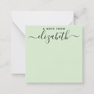 Handwritten A Note From Script Name Mint Green
