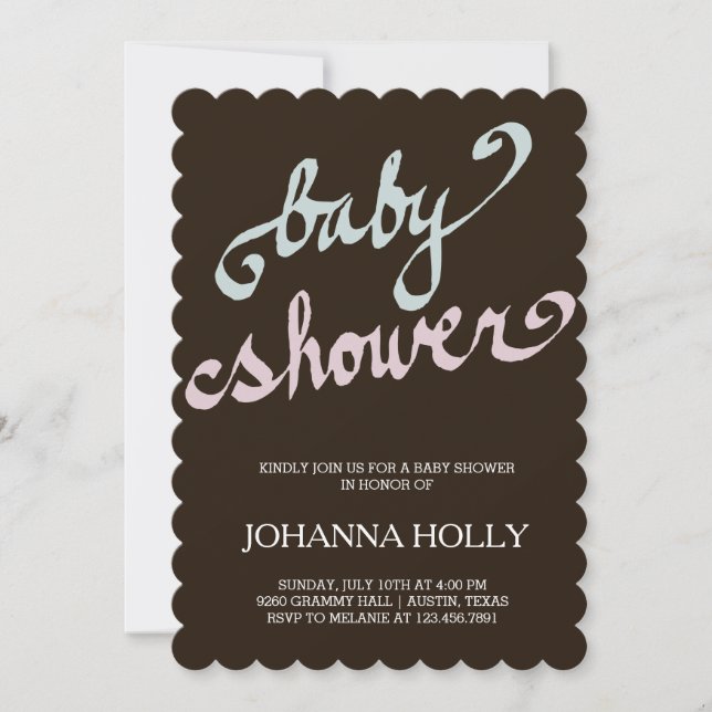handwritten baby shower invitation (Front)