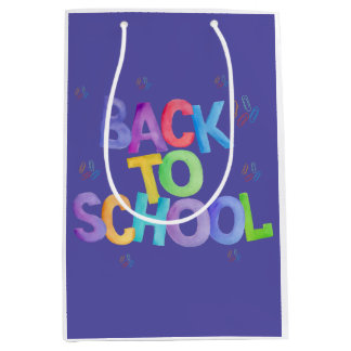 Handwritten Back to School Watercolors Design. Medium Gift Bag