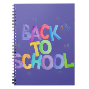 Handwritten Back to School Watercolors Design. Notebook