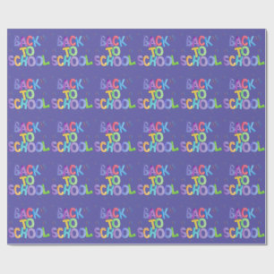 Handwritten Back to School Watercolors Design. Wrapping Paper