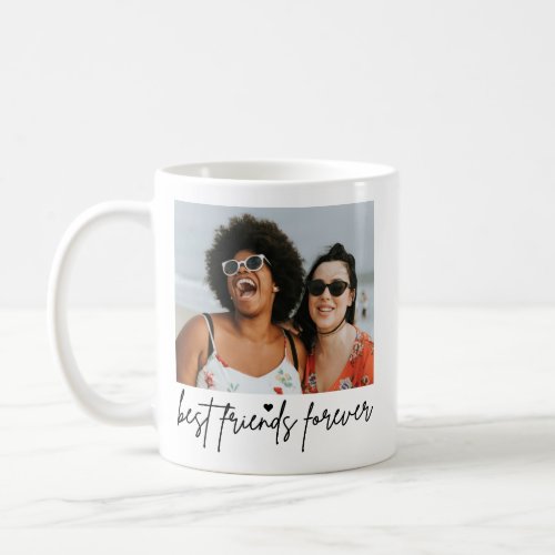 Handwritten Best Friends Forever Modern 2_Photo Coffee Mug