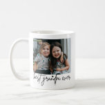 Handwritten Best Grandpa Ever Modern 2-Photo Coffee Mug<br><div class="desc">Modern personalized mug for grandfathers,  featuring 2 photos with 'best grandpa ever' in a casual handwritten font. If you need any help customizing this,  please contact me using the message button below and I'll be happy to help.</div>