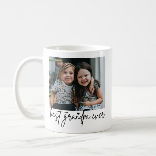 Handwritten Best Grandpa Ever Modern 2_Photo Coffee Mug