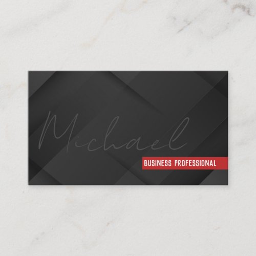 Handwritten | Black Layered Sleek Background Business Card