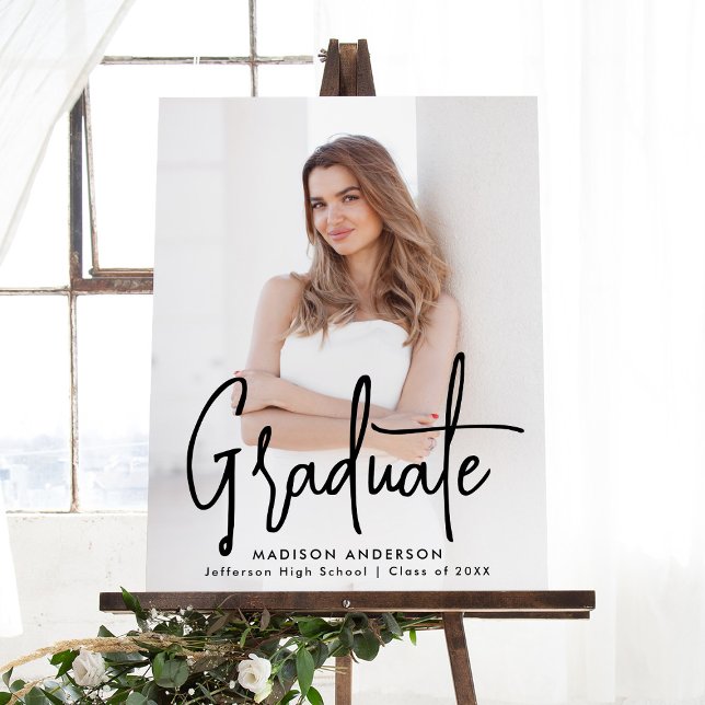 Handwritten Black Script Photo Graduation Sign (Creator Uploaded)
