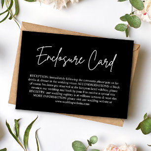 Handwritten Black Wedding Details Enclosure Card