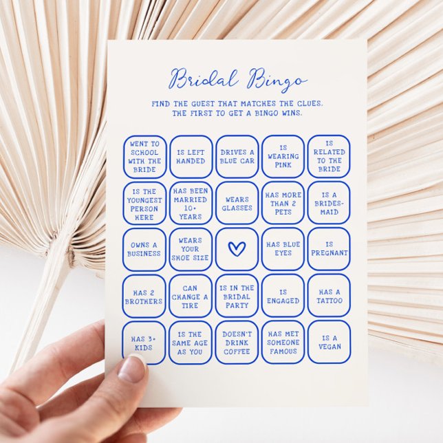 Handwritten Blue Bridal Bingo Card (Creator Uploaded)
