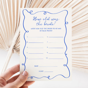 Handwritten Blue How old was the bride Card
