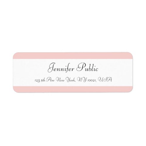 Handwritten Blush Pink White Minimalist Template Label