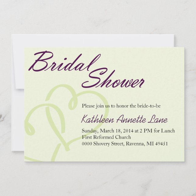 Handwritten Bridal Shower Invitation (Front)