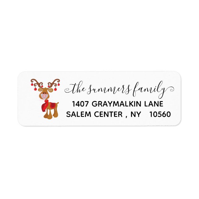 Handwritten Calligraphy Christmas 2020 Address Label (Front)