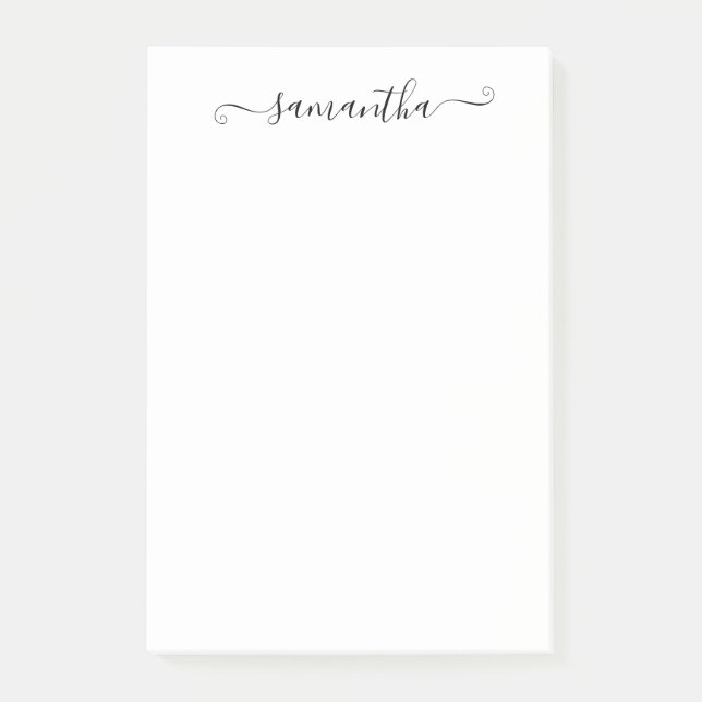 Handwritten Calligraphy Name Personalized Post-it Notes (Front)