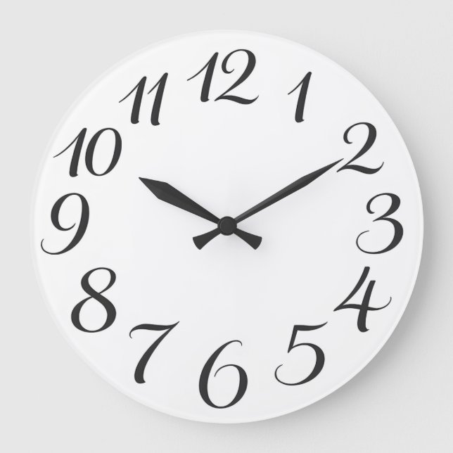 Handwritten Calligraphy Numeral Large Clock (Front)