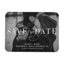Handwritten Calligraphy Photo Save the Date Magnet