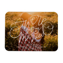 Handwritten Calligraphy Photo Save the Date Magnet