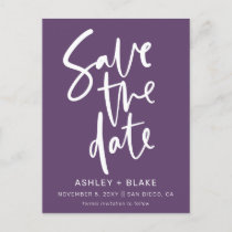 Handwritten Calligraphy Save the Date  Announcement Postcard