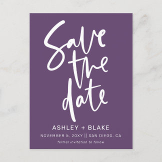 Handwritten Calligraphy Save the Date Announcement Postcard